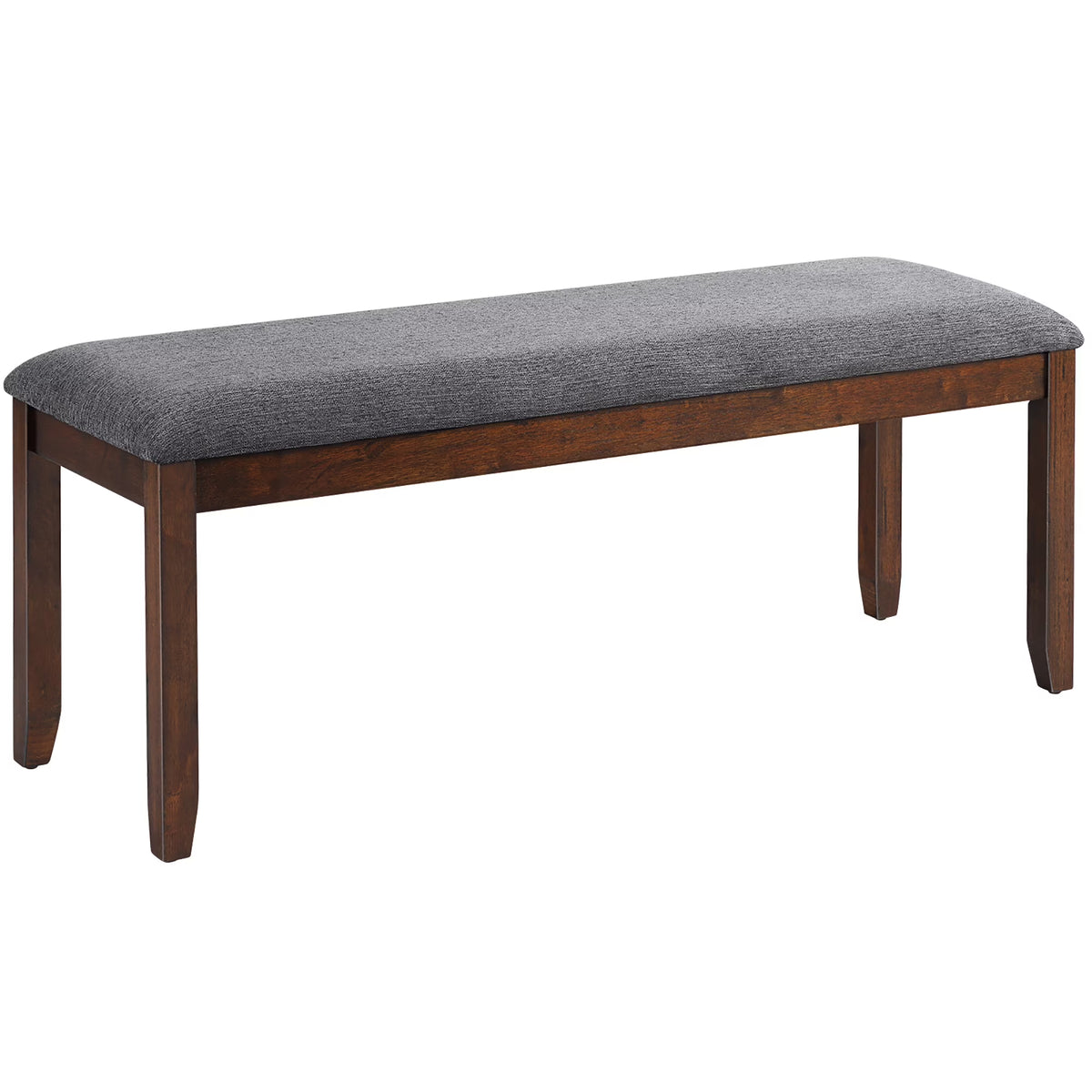 Costway Dining Bench Upholstered Entryway Bench Footstool Kitchen W/ Wood Legs