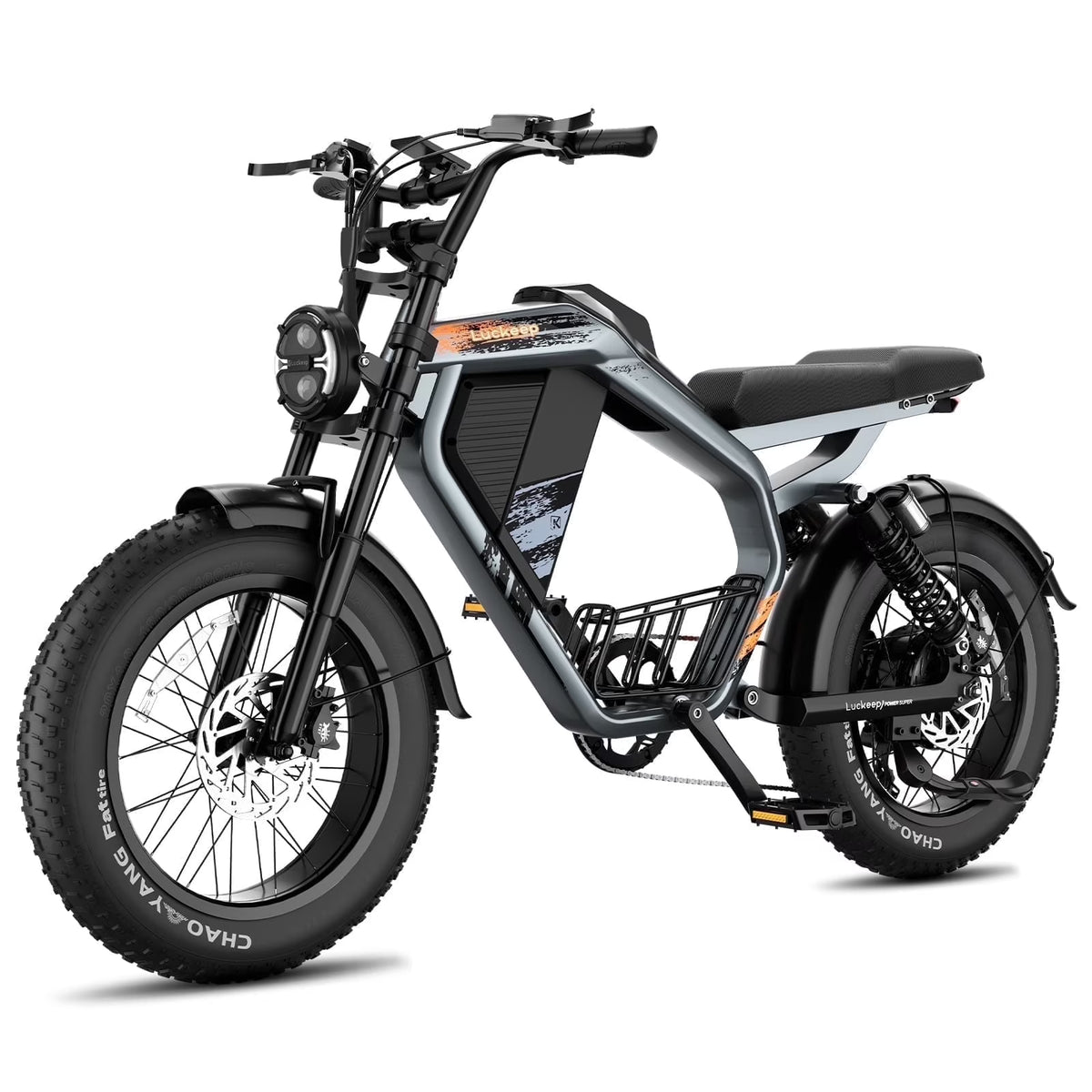 Luckeep M5 Electric Bike for Adults/Teen, 1500W Peak Motor, Max 32MPH, 48V 15AH Battery, Max 60 Miles Electric Motorcycle for Mountains, 20" Fat Tire Electric Dirt Bike, Sand, Road, Full Suspension