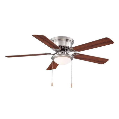 Hugger 52" LED Indoor Brushed Nickel Ceiling Fan with Light Kit