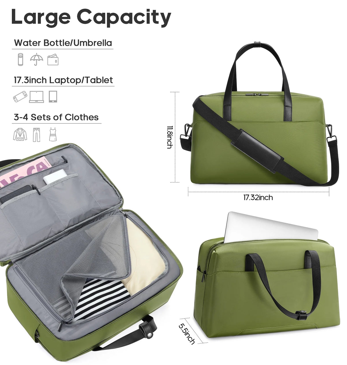MIUSSE Luggage Sets 3 Piece, 20 in Carry on Luggage with Wheels, 100% PC Hardshell Suitcase with TSA Lock, Carry on Suitcases Airline Approved with Travel Backpack for Men Women