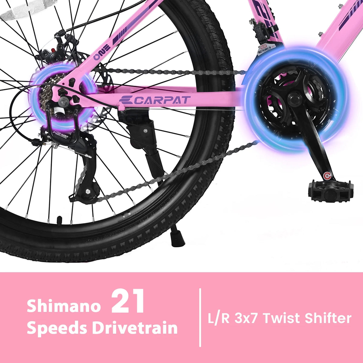 Ecarpat 26 in Mountain Bike Adults Womens Mountain Bicycles with Dual Disc Brakes Shimano 21 - Speed Full Suspension MTB Bicycles for Outdoor Commuting Exercise, Multi Colors