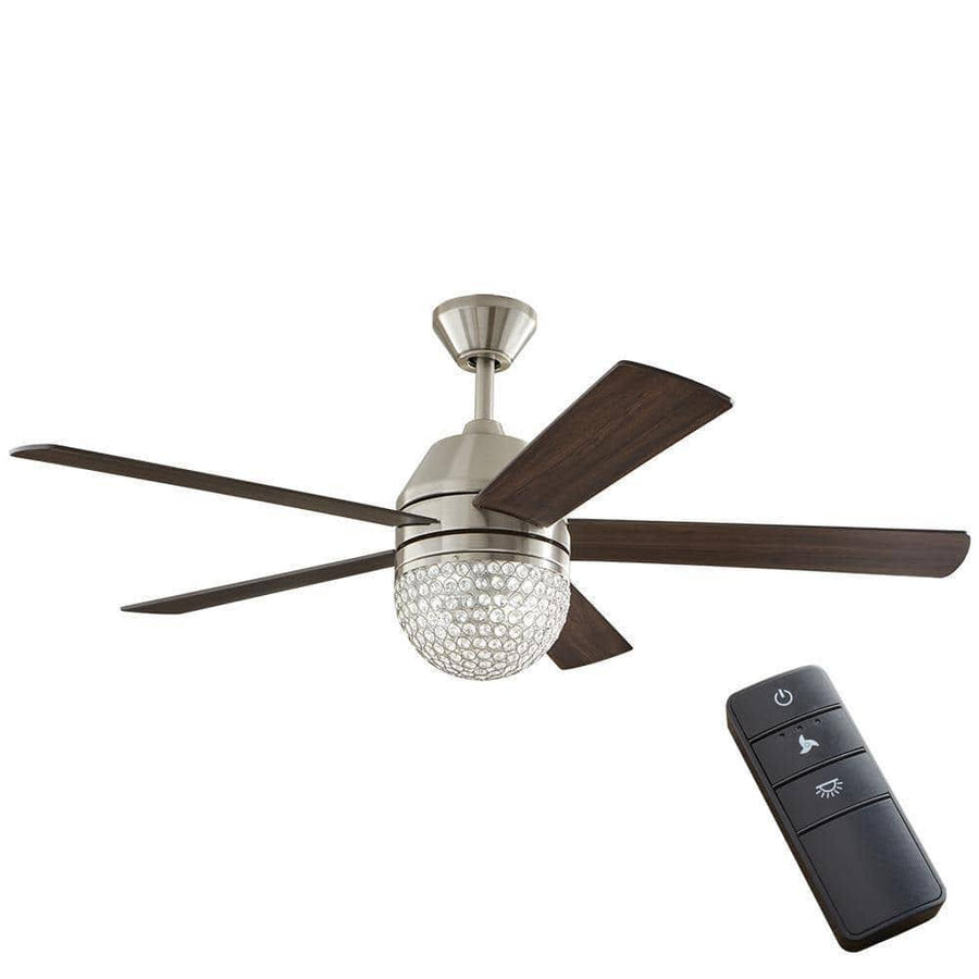 Home Decorators Collection 51880 Vendome 52 in. LED Brushed Nickel Ceiling Fan with Light and Remote Control