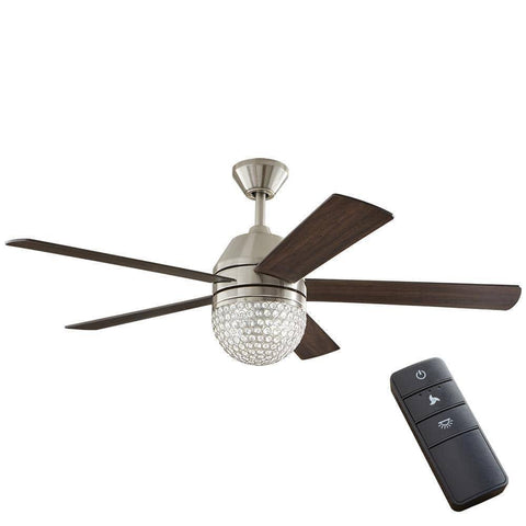 Home Decorators Collection 51880 Vendome 52 in. LED Brushed Nickel Ceiling Fan with Light and Remote Control