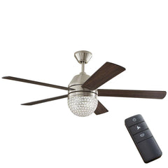 Home Decorators Collection 51880 Vendome 52 in. LED Brushed Nickel Ceiling Fan with Light and Remote Control