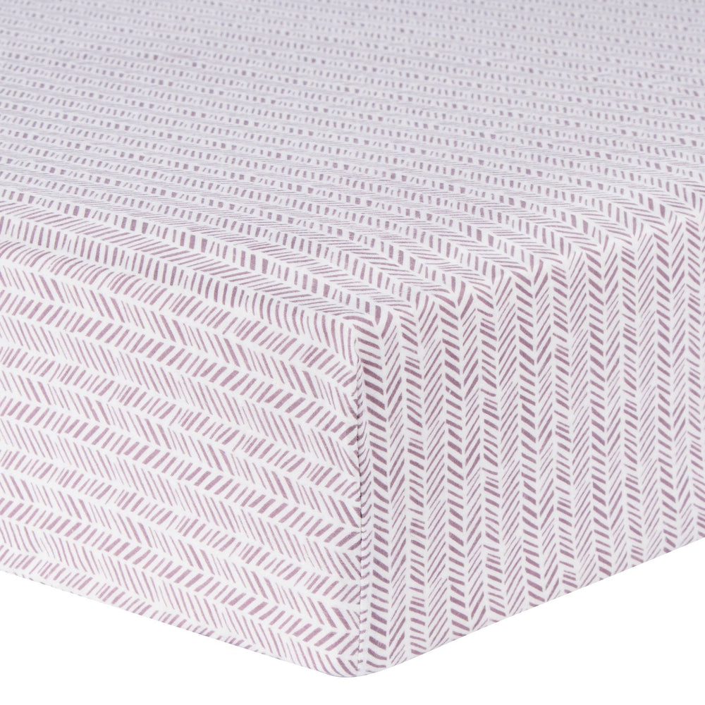 Trend Lab Lilac Herringbone Deluxe Flannel Fitted Crib Sheet