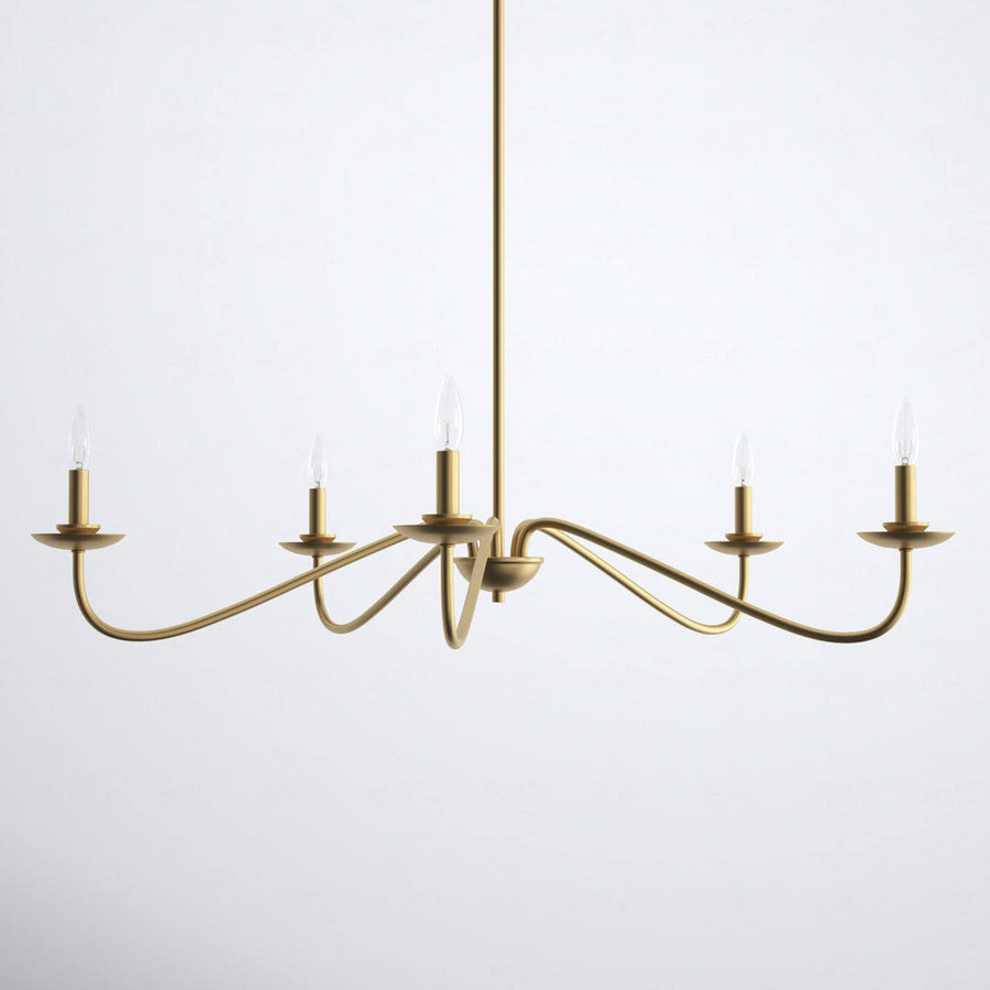 Abigeal 5 - Light Candle Style Classic Chandelier Birch Lane Finish: Natural Brass