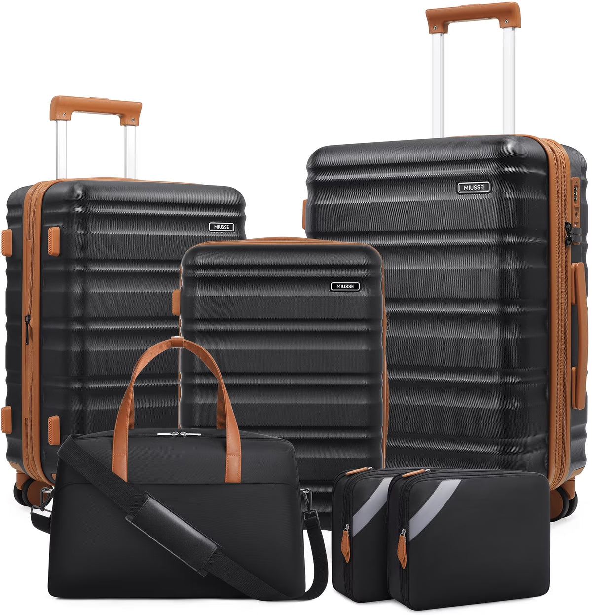 MIUSSE Luggage Sets 3 Piece, 20 in Carry on Luggage with Wheels, 100% PC Hardshell Suitcase with TSA Lock, Carry on Suitcases Airline Approved with Travel Backpack for Men Women