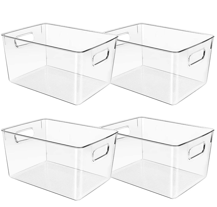 Control Kitchen Clear Plastic Storage Bins, Perfect for Kitchen Organization or Pantry Organization and Storage, Fridge Organizer Plastic Bins, Pantry
