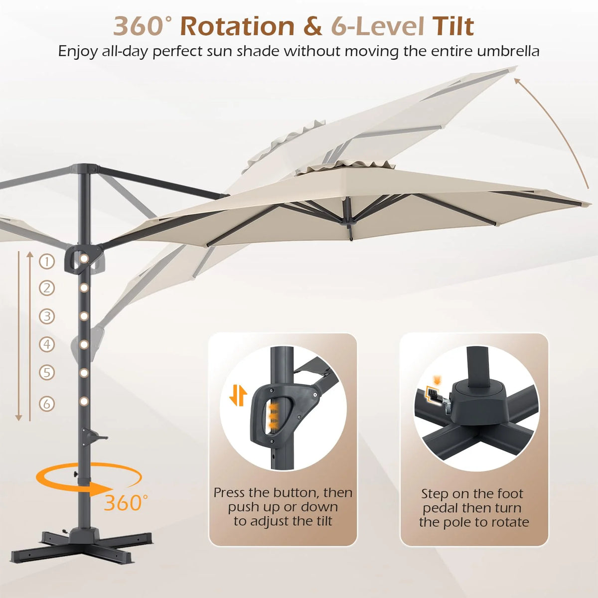 Tangkula 10ft Patio Umbrella with Aluminum Pole