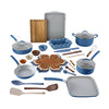 The Pioneer Woman Sutton 34-Piece Ceramic Nonstick Cookware and Bakeware Set, Blue