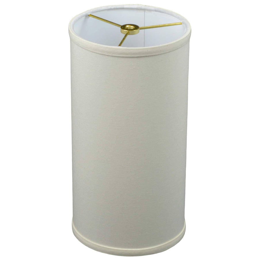 FenchelShades.com 6" Top Diameter x 6" Bottom Diameter 12" Height Fabric Drum Lampshade Spider Attachment Brass Hardware (Linen Cream)
