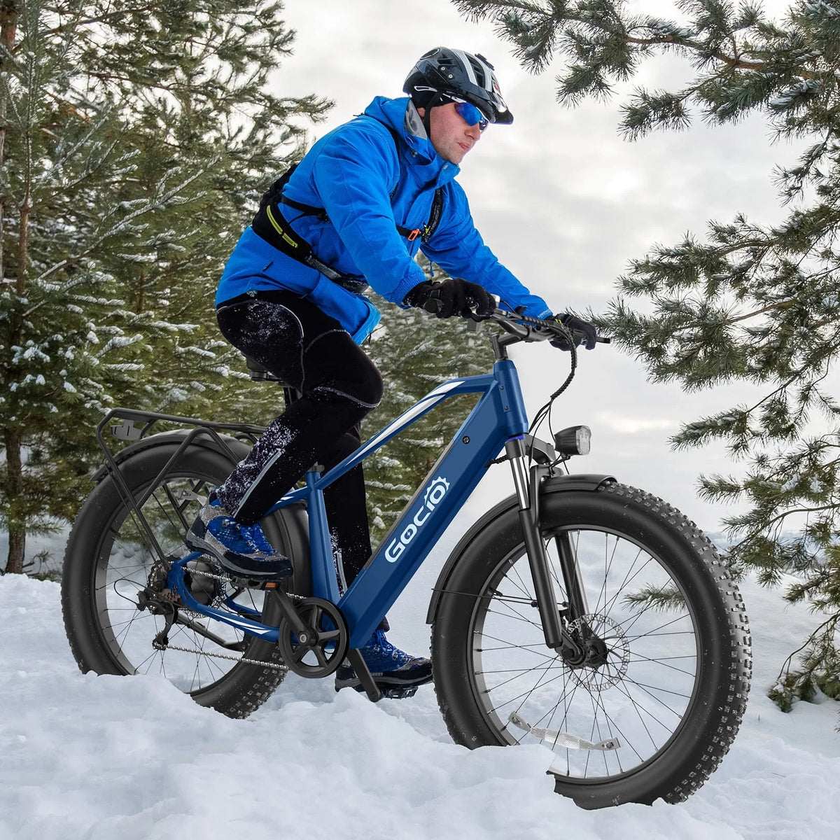 Gocio Electric Bike, 26"x4.0" Fat Tire E - Mountain Bike, Peak 1000W Motor, 28MPH 48V 15ah Battery Removable Ebike for Off Road, Sand, UL2849