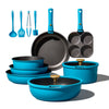 Carote 20 Pcs Nonstick Cookware Sets, Pots and Pans Set with Detachable Handles, Oven Safe, Induction Cookware, Stackable Kitchen Cooking Set, Ultra
