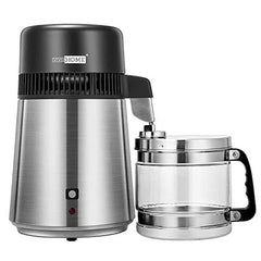 SPECSTAR Water Distiller Countertop 1.1 Gallon/4 L 304 Stainless Steel Distilled Water Machine with Smart Switch Purifier Filter for Home Office
