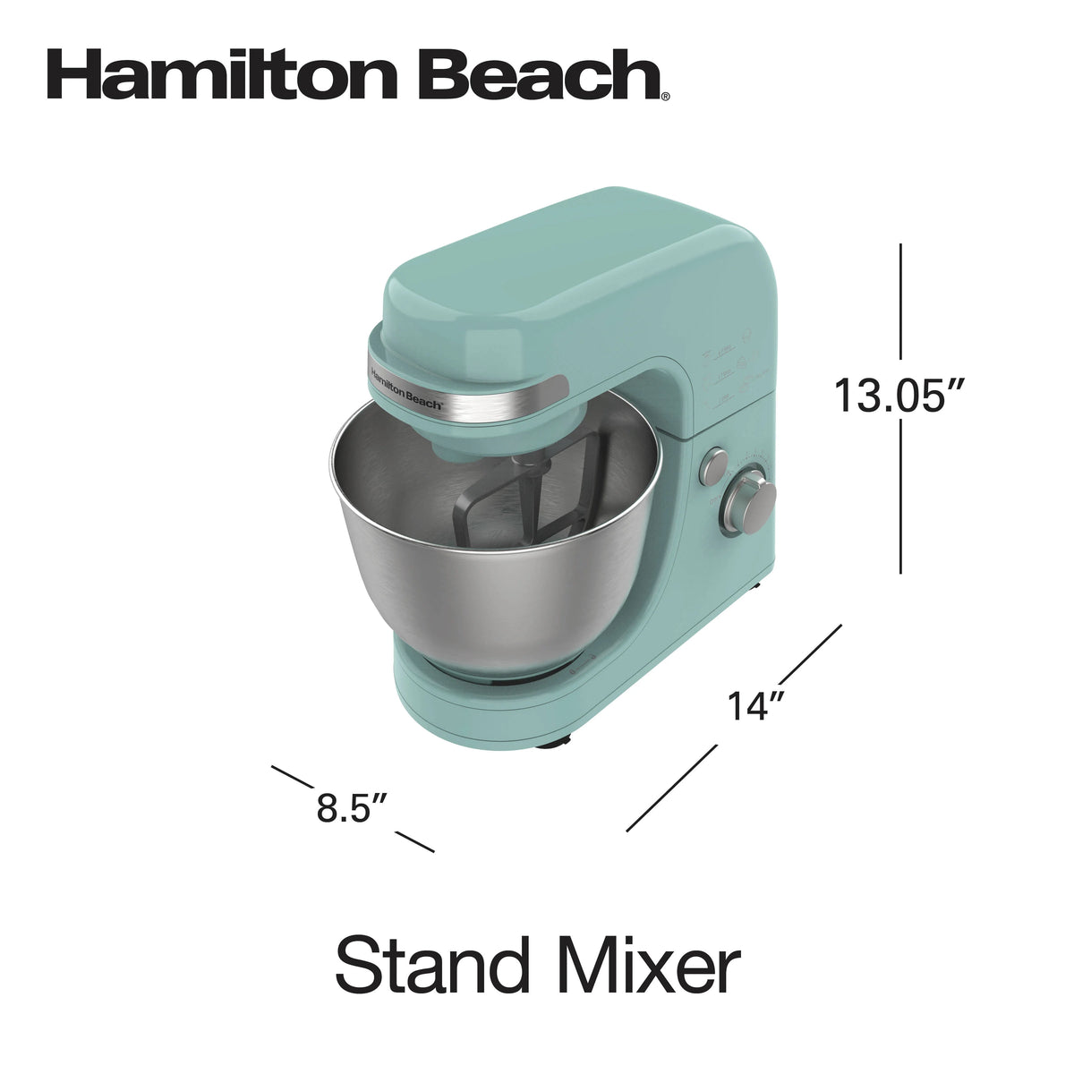 Hamilton Beach 4 Quart Stand Mixer for Kitchen, 7 Speeds, Tilt - Head, Dough Hook, Whisk & Flat Beater, White