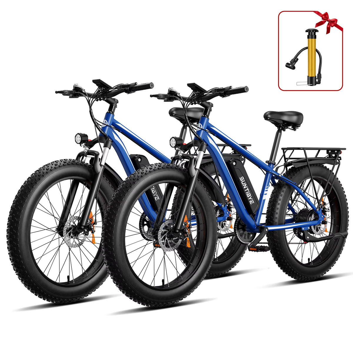 SUNTIBYE EB26 26" Fat Tire E Bike for Adults Set of 2, 1500W Electric Mountain Bikes, 28MPH Off - Road Ebike, 48V 15ah UL2849, Black