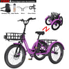 ABORON 3.0 Fat Tire Electric Trike for Senior Foldable E - Bike, 500W Motorized Tricycle Adult 20" Folding 3 Wheel Electric Commute Bike Trike W/48V