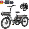 ABORON 3.0 Fat Tire Electric Trike for Senior Foldable E - Bike, 500W Motorized Tricycle Adult 20" Folding 3 Wheel Electric Commute Bike Trike W/48V