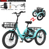 ABORON 3.0 Fat Tire Electric Trike for Senior Foldable E - Bike, 500W Motorized Tricycle Adult 20" Folding 3 Wheel Electric Commute Bike Trike W/48V