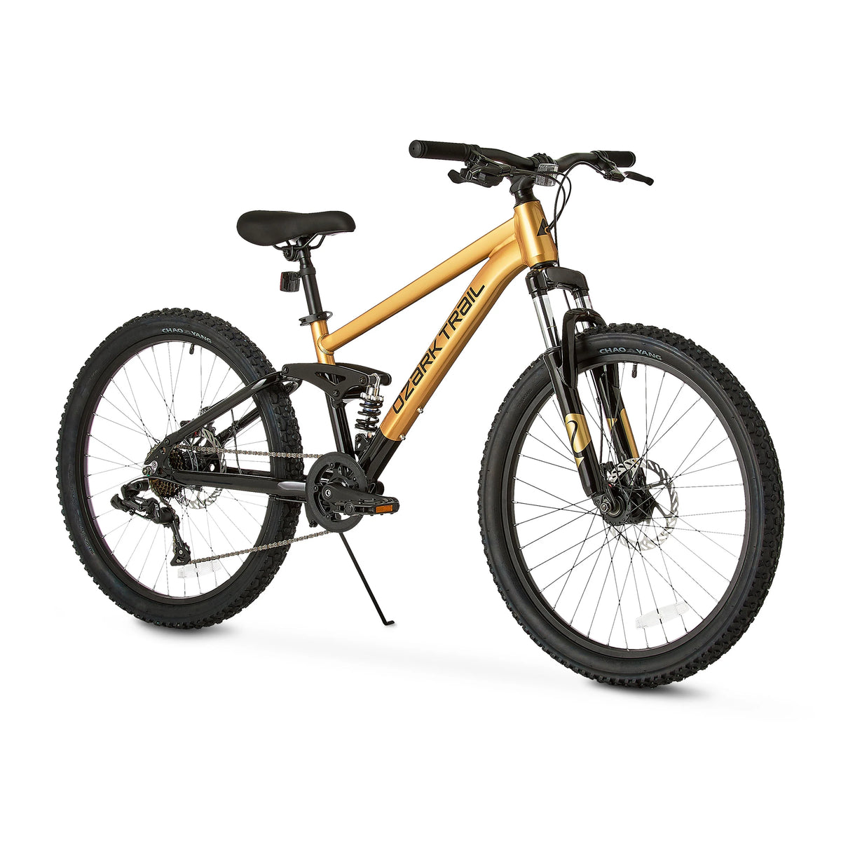 24" Ozark Trail FS.1 Epictrail Full Suspension Mountain Bike, for Teens and Adults, Heights Between 4'6" - 5'6", Silver