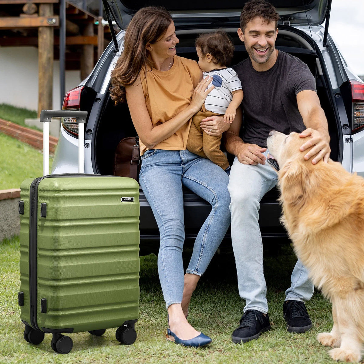 MIUSSE Luggage Sets 3 Piece, 20 in Carry on Luggage with Wheels, 100% PC Hardshell Suitcase with TSA Lock, Carry on Suitcases Airline Approved with Travel Backpack for Men Women