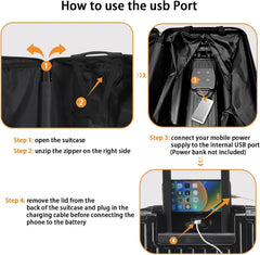 20 in Carry on Luggage with Cup Holder & USB Port, Airline Approved TSA - Locked Luggage, Lightweight PC Material Travel Suitcase