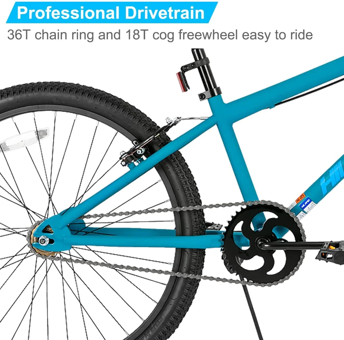 Hiland BMX BIKE 24 & 26 in, Beginner - Level to Advanced Riders with 2 Pegs for Adults, Multiple Colors