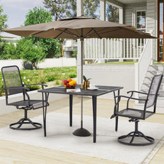 AECOJOY 39.4" Outdoor Patio Dining Table for 4, Metal Patio Table with 1.6" Umbrella Hole