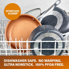 20-Piece Aluminum Ti - Ceramic Nonstick Cookware and Bakeware Set in Graphite