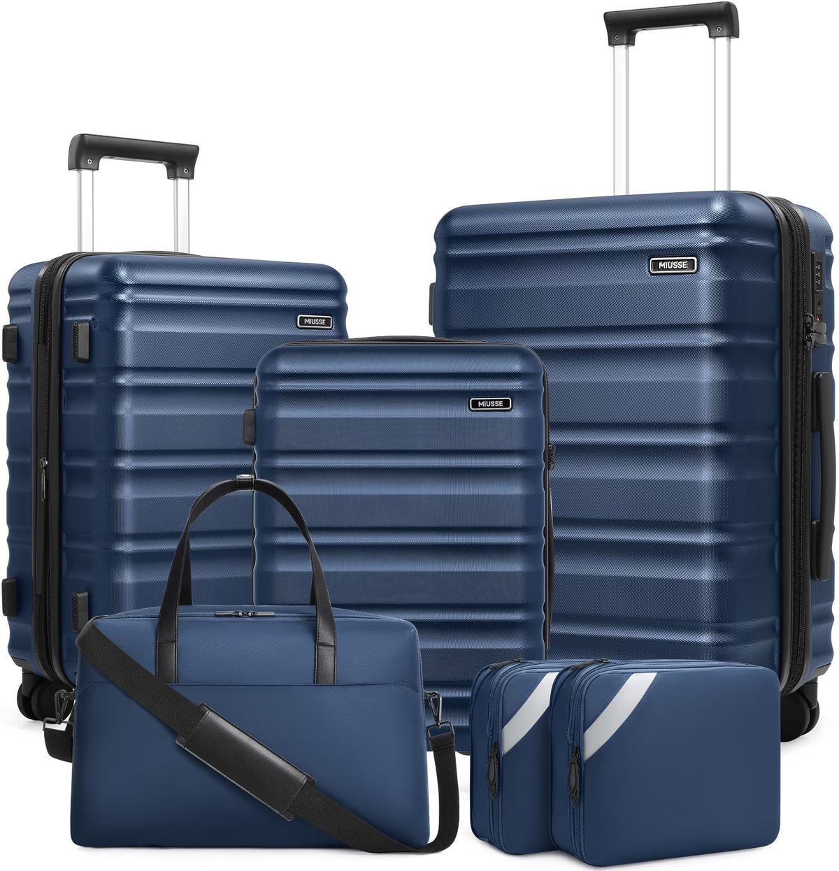 MIUSSE Luggage Sets 3 Piece, 20 in Carry on Luggage with Wheels, 100% PC Hardshell Suitcase with TSA Lock, Carry on Suitcases Airline Approved with Travel Backpack for Men Women