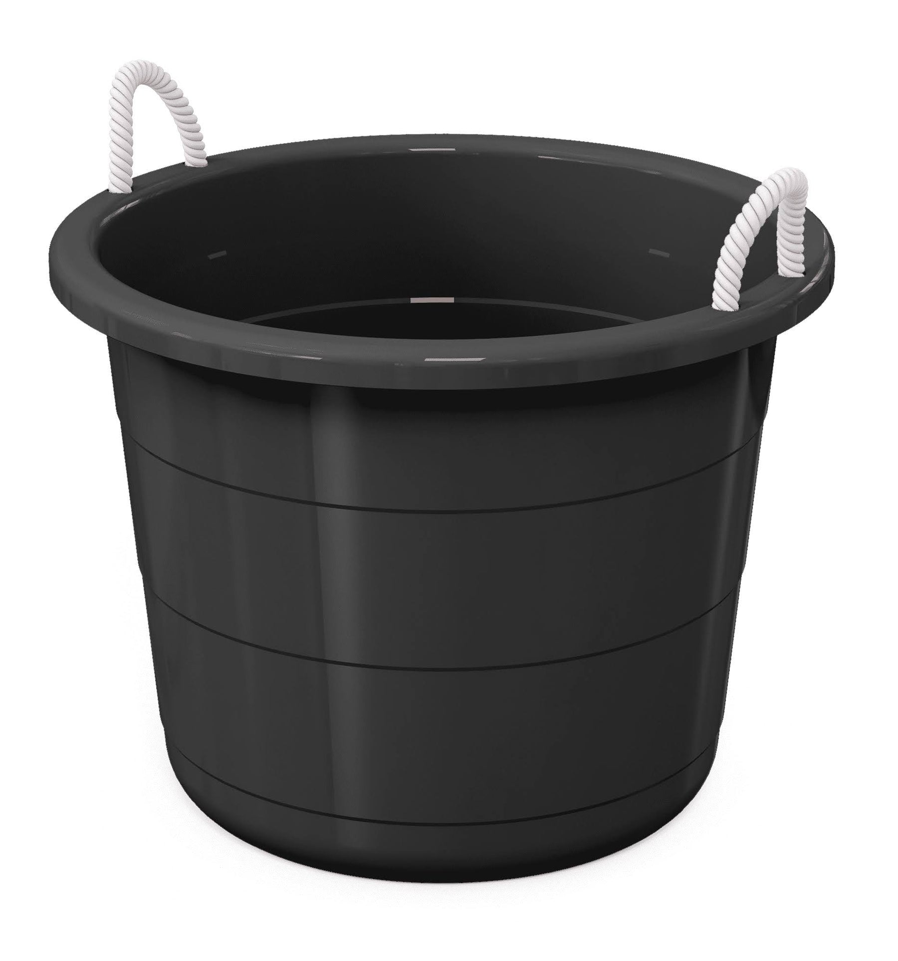 Life Story 17 Gal Flexible Plastic Storage Tub Bucket with Rope Handles, Black