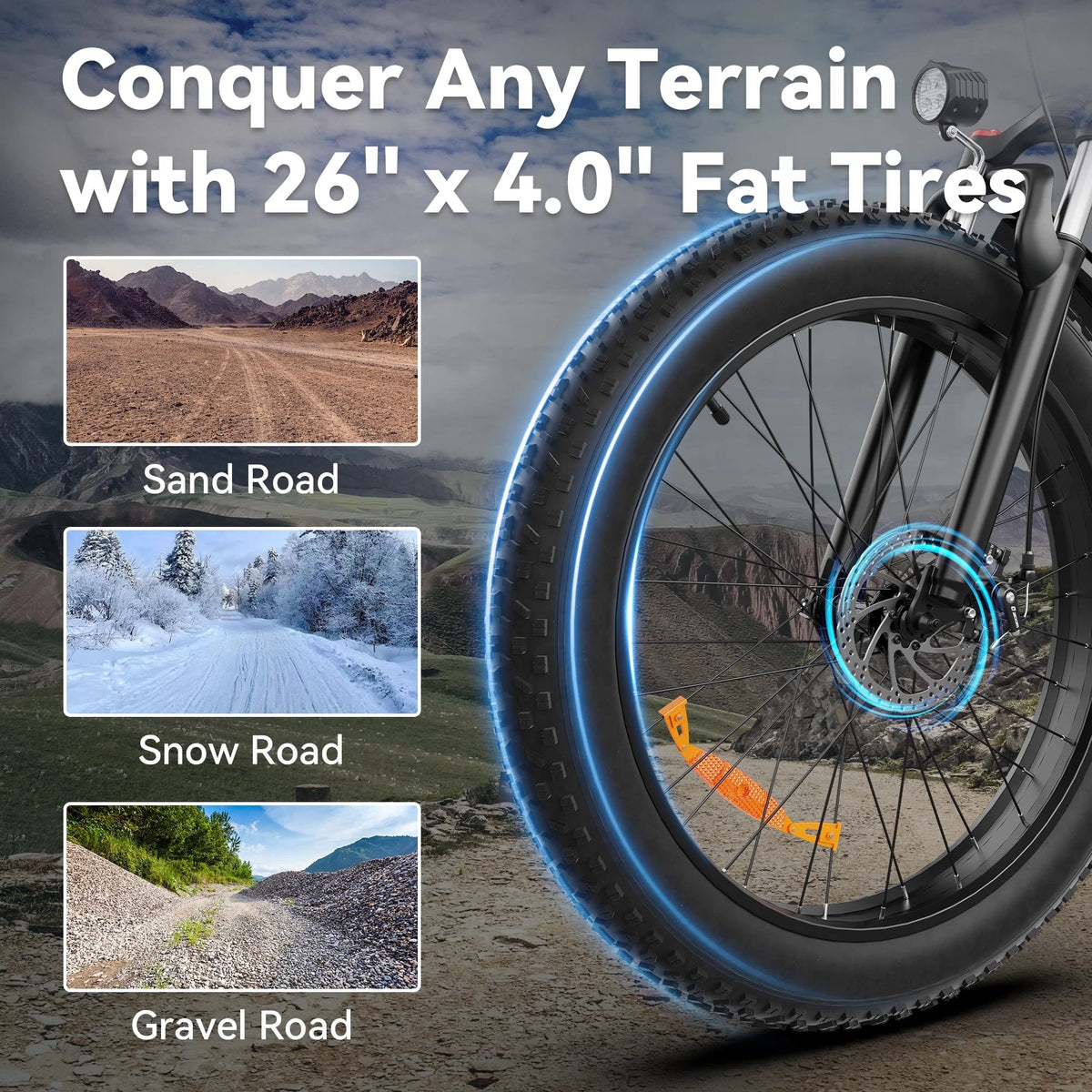 SUNTIBYE EB26 26" Fat Tire E Bike for Adults Set of 2, 1500W Electric Mountain Bikes, 28MPH Off - Road Ebike, 48V 15ah UL2849, Black