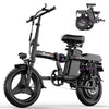 AZHAR 1200W Foldable Electric Bike for Adults, 48V 15ah Removable Battery, 14" Ebike, UL 2849