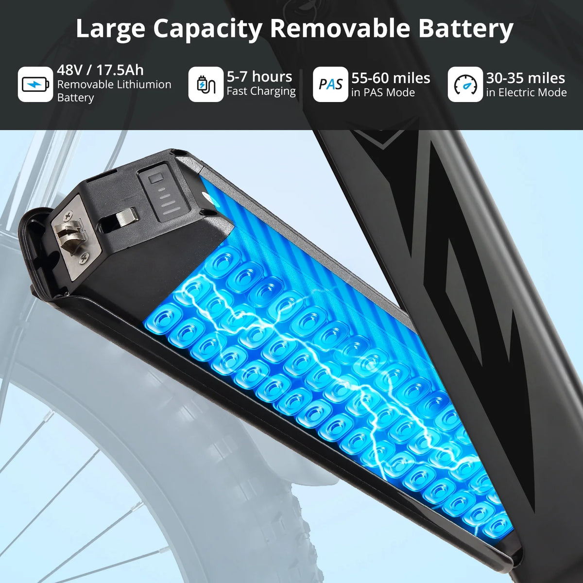 Electric Bike for Adults, 1000W E Bikes for Men, 26" Fat Tire Electric Bikes, 48V 17.5AH Battery, 28MPH, 7 Speed&Dual Hydraulic Disc Brakes, LCD Screen, 60miles Range, Electric Mountain Bicycle