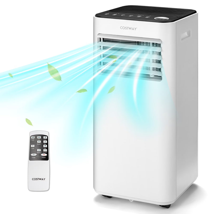 Costway 10000 BTU Portable Air Conditioner 3 - in - 1 Air Cooler with Fan Dehum Sleep Mode
