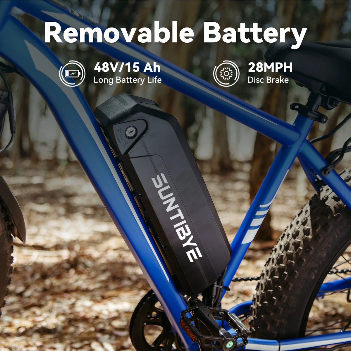 SUNTIBYE EB26 26" Fat Tire E Bike for Adults Set of 2, 1500W Electric Mountain Bikes, 28MPH Off - Road Ebike, 48V 15ah UL2849, Black