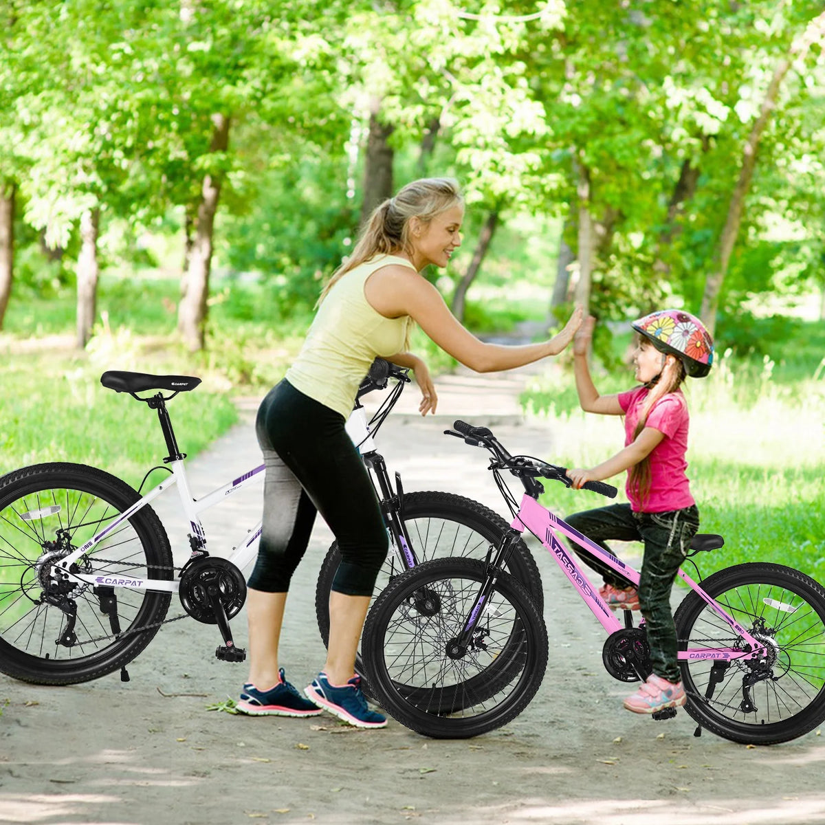 Ecarpat 26 in Mountain Bike Adults Womens Mountain Bicycles with Dual Disc Brakes Shimano 21 - Speed Full Suspension MTB Bicycles for Outdoor Commuting Exercise, Multi Colors