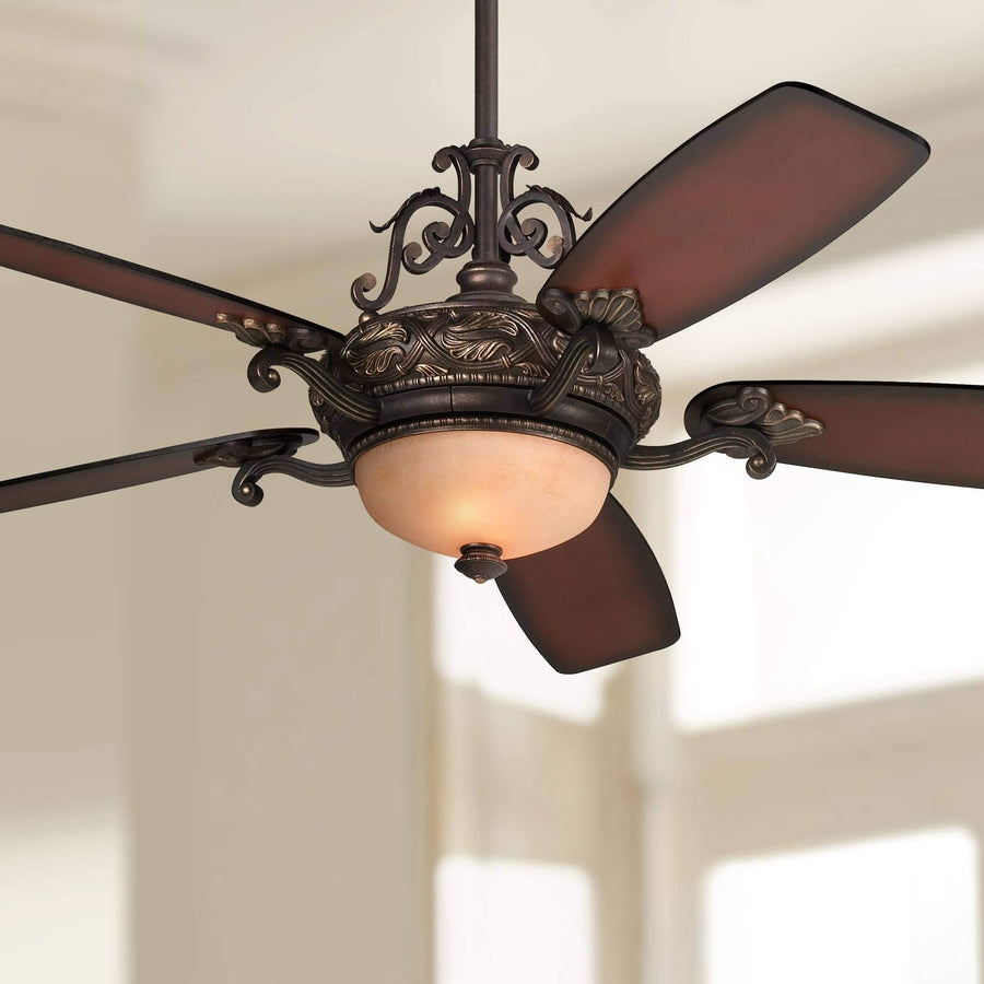 56" Casa Esperanza Teak Finish Blades Ceiling Fan