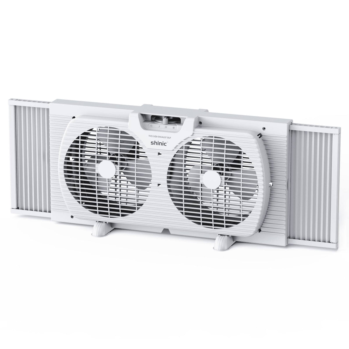 Shinic 3-Speed Twin Window Fan with Removable Bug Screen