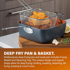 20-Piece Aluminum Ti - Ceramic Nonstick Cookware and Bakeware Set in Graphite