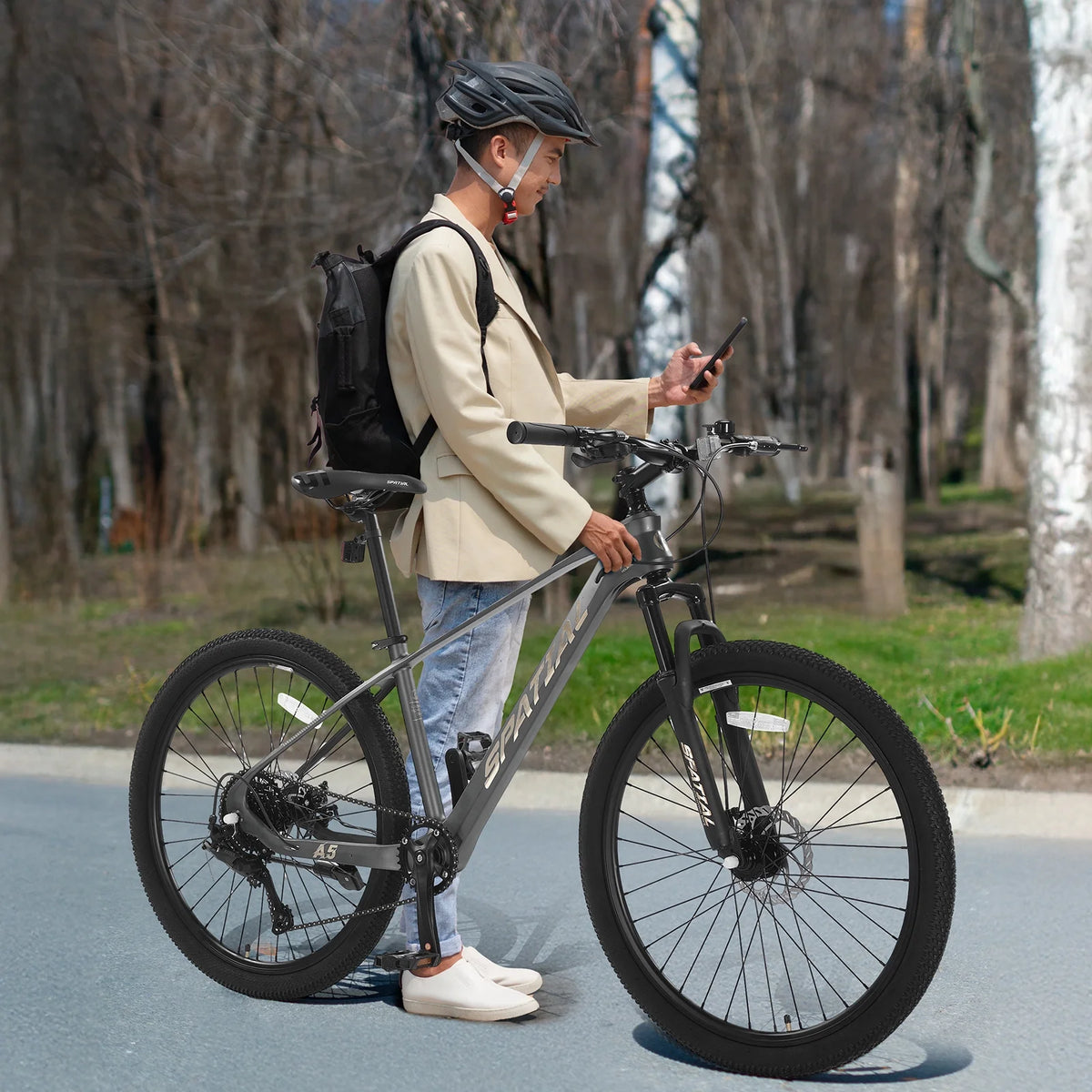 SPATIAL 24/26/27.5/29 in Mountain Bike, 8/21 Speed Lightweight Aluminum Magensium Frame Mountain Bicycle, Fits Men Women Teenagers Adult Disc Brake MTB Bicycle