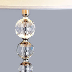Homeglam Madison 27 - Inch Crystal Ball Metal Table Lamp (Set of 2) Brushed Nickel