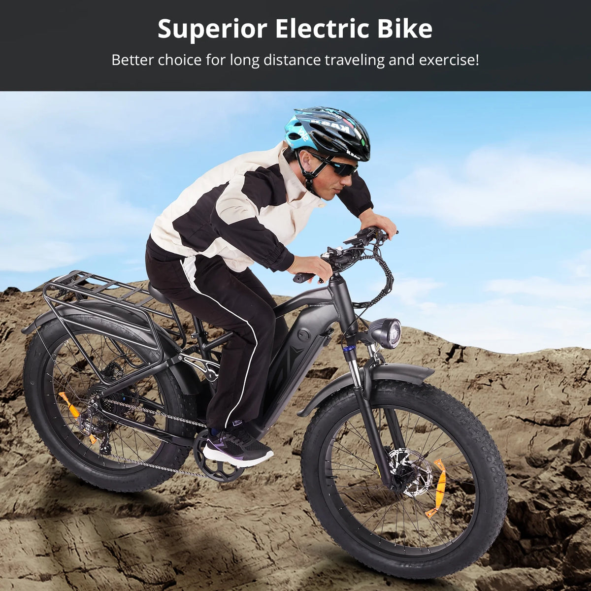 Electric Bike for Adults, 1000W E Bikes for Men, 26" Fat Tire Electric Bikes, 48V 17.5AH Battery, 28MPH, 7 Speed&Dual Hydraulic Disc Brakes, LCD Screen, 60miles Range, Electric Mountain Bicycle