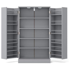 Spaco 17-Tier Kitchen Small Pantry Cabinet with 2 Doors and 6 Adjustable Shelves, Cabinet Pantry, Freestanding 5-Tier Shelving Pantries