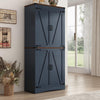 71" Tall Farmhouse Kitchen Pantry Cabinet, 5 Layers Storage Cabinet with Adjustable Shelves, Farmhouse Pantry Cabinet with 4 Barn Doors