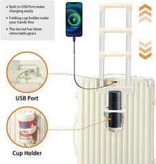 20 in Carry on Luggage with Cup Holder & USB Port, Airline Approved TSA - Locked Luggage, Lightweight PC Material Travel Suitcase