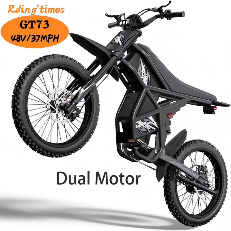 GT73 Electric Bike for Adults, 2000W UL 2849 Electric Dirtbike with 25" Motorcycle Tires, 48V36.4AH Dual Battery Ebike, Max 37 Mph & 85 Mile Long Range, Dual Hydraulic Brakes & Full Suspension