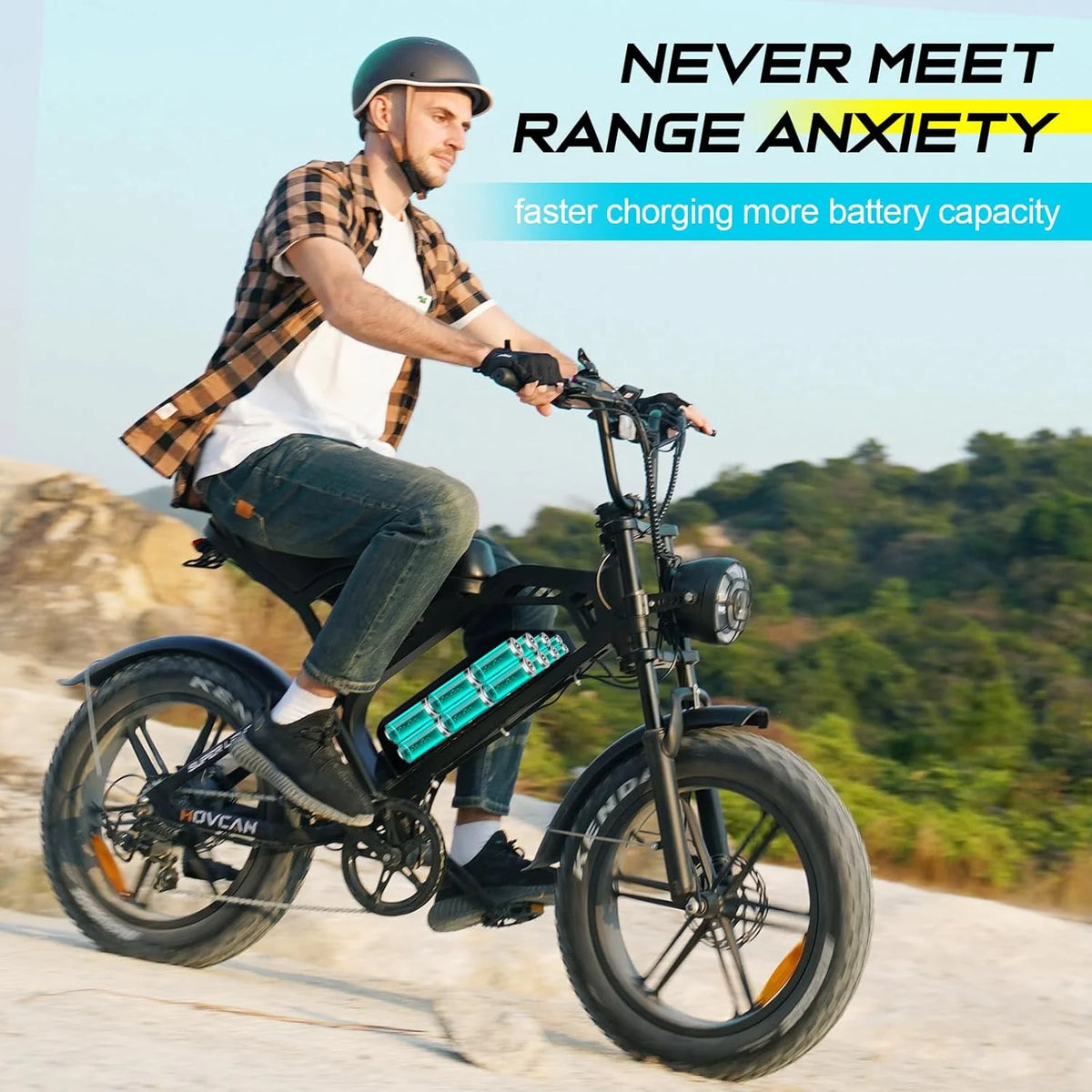 Tamobyke Electric Bike for Adults, Peak 1500W 28mph Mountain Ebike, 48V 15.6AH 20" Fat Tire Electric Bicycle Full Suspension UL2849