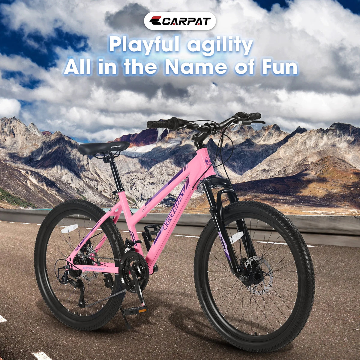 Ecarpat 26 in Mountain Bike Adults Womens Mountain Bicycles with Dual Disc Brakes Shimano 21 - Speed Full Suspension MTB Bicycles for Outdoor Commuting Exercise, Multi Colors