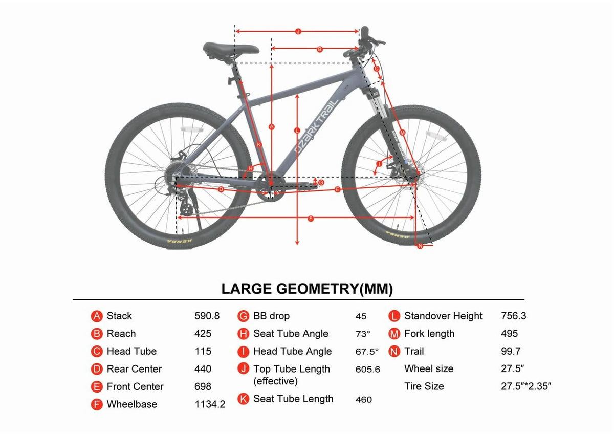 27.5" Ozark Trail M.2 Ridge Mountain Bike, Medium Frame, Fits Riders 5'3" - 5'8", Blue, Adult, Unisex
